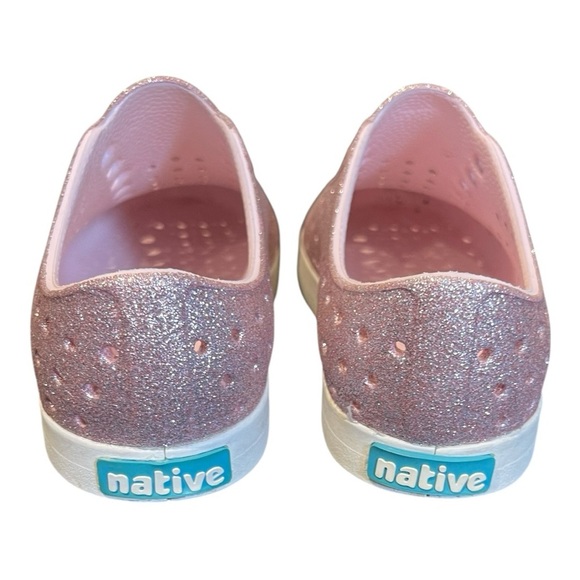 060 Native Jefferson Girls Pink Glitter Slip On Shoes 11 Toddler - Picture 4 of 11